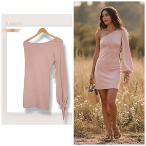 🌿NWT Tularosa Women's XXS Cotton Blush Pink One Shoulder Mini Dress